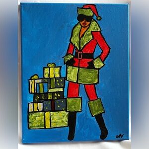 “Diva Santa”, Hand painted wall painting.